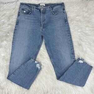 AGOLDE Women's Blue‎ Cycle NICO High Rise Button-Fly Designer Jean W32-34.25/L27